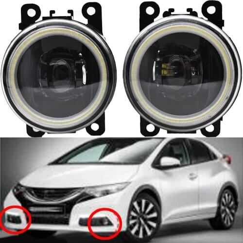 2x Car H11 LED Fog Light Halo Ring Angel Eye Daytime Running Lamp DRL 12V Headlight fog lamp For Honda Civic 2013 2014 2015