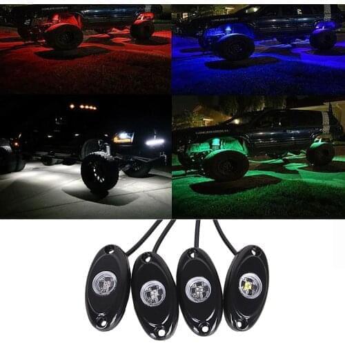8 Pcs LED Rock Light Kit White Blue Green Red 4x4 Under Body Wheel Light Rock Lights Off-road ATV SUV Offroad Truck Boat 12V 24V