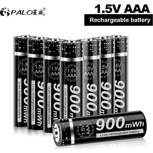 PALO 1.5V AAA battery 900mWh Rechargeable battery Li-ion 1.5 V AAA battery for Clocks mice computers toys so on+free shipping