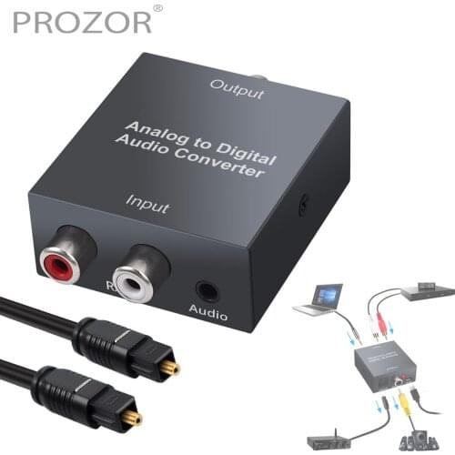 Analog to Digital Audio Converter For PS3 Xbox Blu-ray Player R/L RCA 3.5mm AUX to Digital Coaxial Toslink Optical Audio Adapter