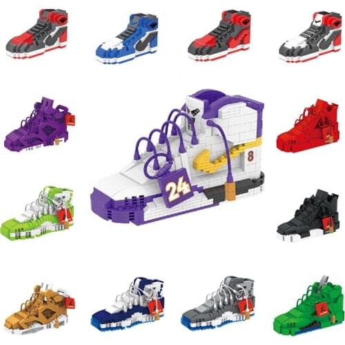 Basketball Shoes AJ Model Mini Building Blocks Famous Brand Sneakers Bricks Set Assembled Toys for Children Xmas Gifts