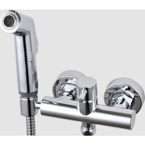 Brass Bidet Shattaf Shower Sprayer with Hot and Cold Water Mixer Valve Bar Holder bidet shower BD03