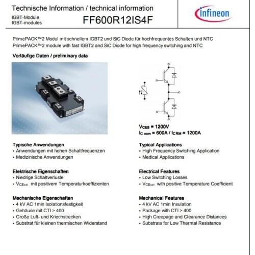 Free Shipping NEW FF600R12IS4F MODULE