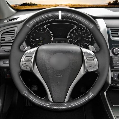 DIY Anti-Slip Wear-Resistant Steering Wheel Cover For Nissan Qashqai X-Trail Teana Altima Sentra 14-17 Car Interior Decoration