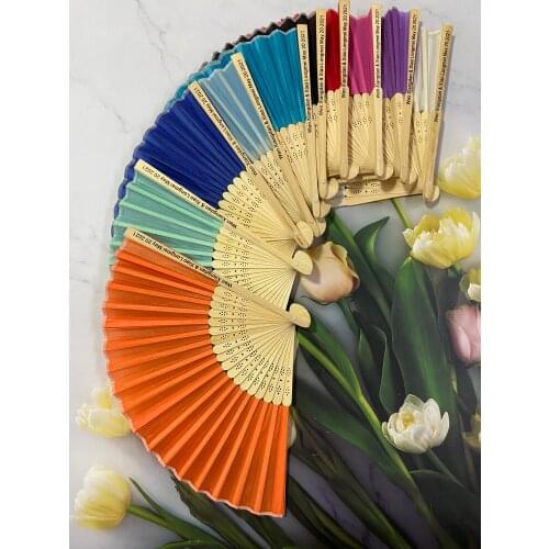Customized luxury paper hand fan elegant laser cut party gift box wedding gift 50 pieces per batch