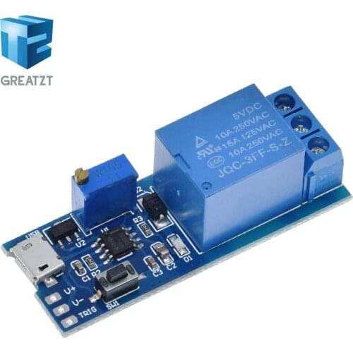 GREATZT Smart Electronics 5V-30V Delay Relay Timer Module Trigger Delay Switch Micro USB Power Adjustable Relay Module