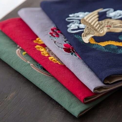 Cotton Linen Embroidered Table Runner Kung Fu Tea Ceremony Chinese Zen Fabric Dry Pour Small Tea Mat Tea Towel Tea Napkin