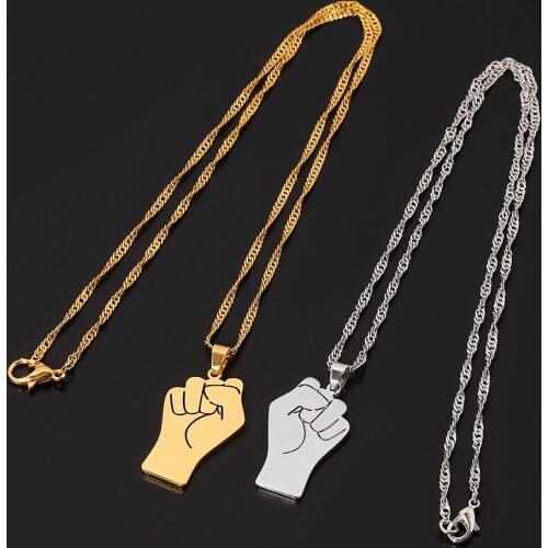 Personality Design 316L Stainless Steel The Hand of Justice Necklace 2021 Fashion Men Women Gold Plated Necklace Party Jewelry