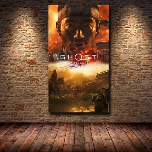 Ghost of Tsushima Large-scale Online Game HD Printing Oil Painting Canvas Painting Living Room Bedroom Game Room Decoration