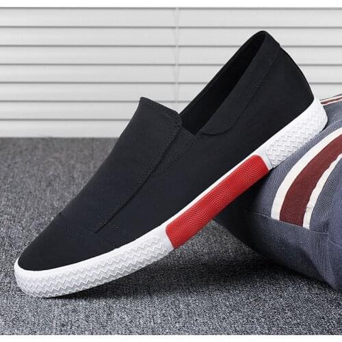 Canvas Mens Slip On Walking Shoes Man Sports Shoes Black Grey Shoes Men Sneakers Summer Trainers Men Anti Slip Sapatilhas Homem