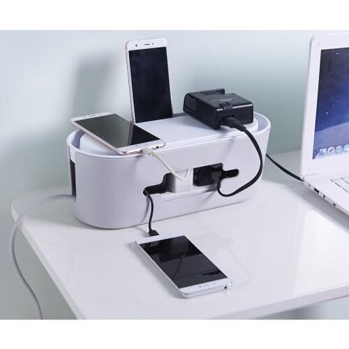 Big Size Cable Storage Box Charger Socket Power Strip Wire Case Anti Dust Organizer Network Line Storage Bin Charger Wire Manage