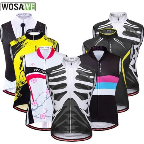 WOSAWE Summer Sleeveless Cycling Vest Quick Drying MTB Clothing Bicycle Maillot Ciclismo Sportwear Breathable Bike Clothes