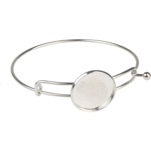 LFPU 20MM Blank Bangle Base Opened Cuff Bangle Jewelry Accessories Cabochons Cameo DIY Bracelets Wholesale