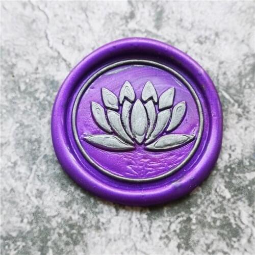 Lotus Flower sello plant wax seal stamp Retro Wood Stamp Sealing Wax Seal Stamp Wedding Decorative sealing Stamp wax seals