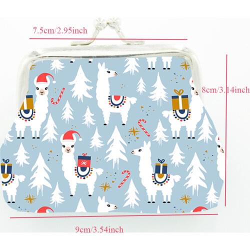 Sweet Girls Mini Alpaca Printed Coin Purses Children Kawaii Cartoon Change Holder Women Portable Small Cute Storage Wallets Bag
