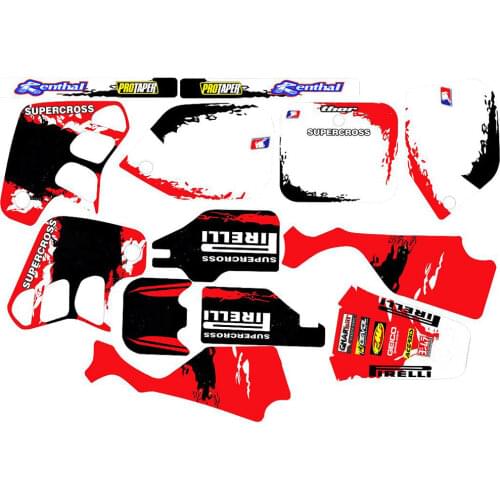 For HONDA 125CR 250CR Motocross Team 3M STICKERS GRAPHICS BACKGROUNDS DECALS Kits For HONDA CR250 CR125 1989 1990