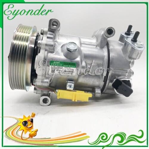 SD6C12 AC A/C Air Conditioning Compressor Cooling Pump 6C12 for Peugeot 206 Saloon 1.4 8HZ 2007 on 9651910980 6453WK 6453WL