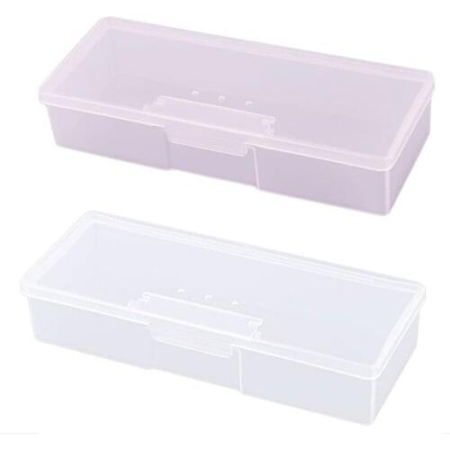 New Transparent Empty Nail Storage Box Manicure Tools Organizer Case Holder