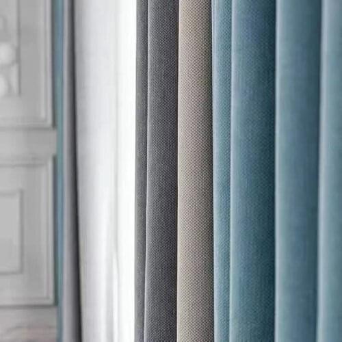 New Material Solid Color High Shading Windows Curtains Panels Drape For Living Room Bedroom Home Interior Decoration
