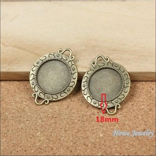 Wholesale 30 pcs Vintage Charms Round frames Pendant Antique bronze Fit Bracelets Necklace DIY Metal Jewelry Making