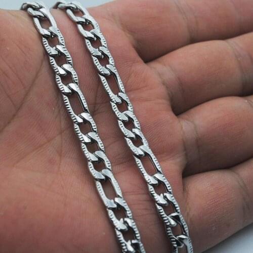 Wholesale Jewelry-- 50/60/70/80 cm Titanium steel Embossing White Long 7mm NK 3:1 Necklaces for Men Jewlery No Fade