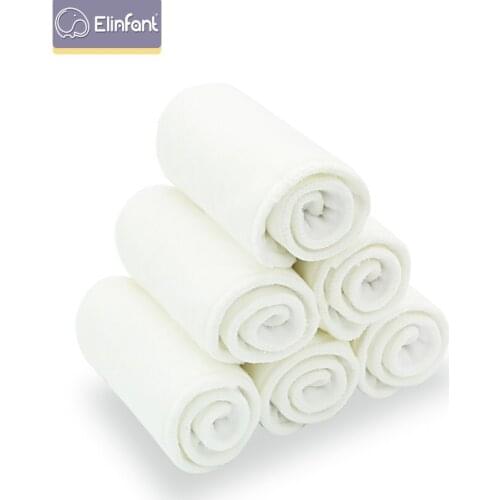 Elinfant 10 Pcs 2 + 2 Quality Baby Diapers Bamboo Cotton Insert Diaper Nappy Can Be Washed Reusable Changing Pads & Covers