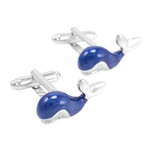 Lovely Blue Whale Cufflinks Dolphin Cuff Links Enamel Animal Shirt Cuff Button Men Fashion Jewelry Accessory Gift 20pairs/lot