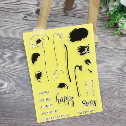 YRX1676 Flower Letter Transparent Clear Stamp DIY Scrapbook Happy birthday you make me photo greeting card crafts