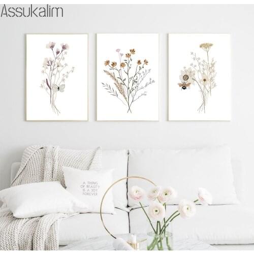 Plants Posters Flowers Wall Paintings Modern Art Print Minimalist Canvas Print Scandinavian Wall Pictures Living Room Decoration