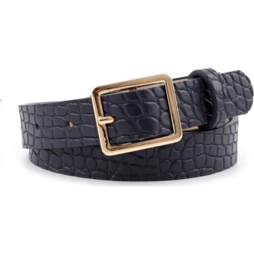 Aoluolan crocodile pattern Female Dress Waist Belt Waistband Ladies Pu Leather women high quality ceinture cinturones para mujer