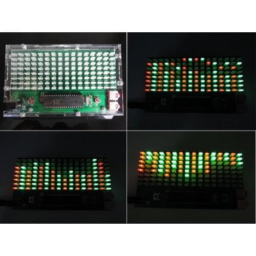 RGB 8*16 Audio LED Level Meter Display Spectrum Analyzer vu meter MP3 PC Amplifier DIY kits