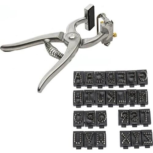 Tattoo Plier Livestock Management Tools Animal Tattoo Kit With A-Z for Pig Sheep Dog Use (5 digits) 5/16