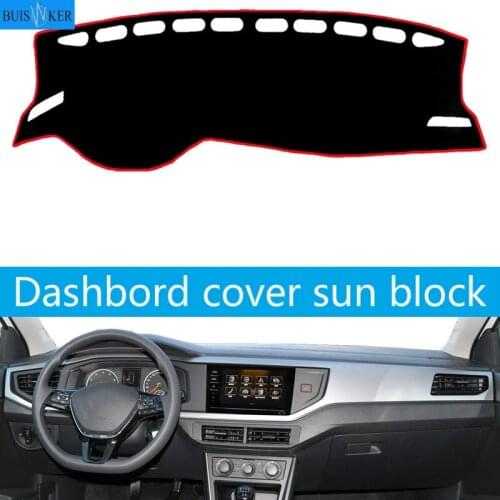 Car Dashboard Cover Mat Pad Dashmat Sun Shade Instrument Protector Carpet Accessories For Volkswagen VW POLO MK6 2018 2019 2020
