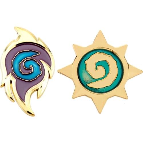Hearthstone Star Badge Brooches For Men Women Pins Accessories Hot Card Game Gold Tone Enamel Heroes Of Warcraft Brooch Pin