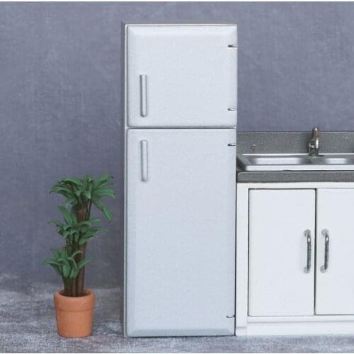 1/12 Dollhouse Wooden Fridge Kitchen Furniture Decoration Accessories,Mini