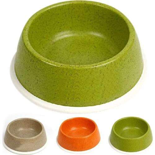 1pcs Bamboo Fiber Pet Bowl Creative Heart Bamboo Fiber Pet Food Bowl Pet Water Bowl for Cats Dogs