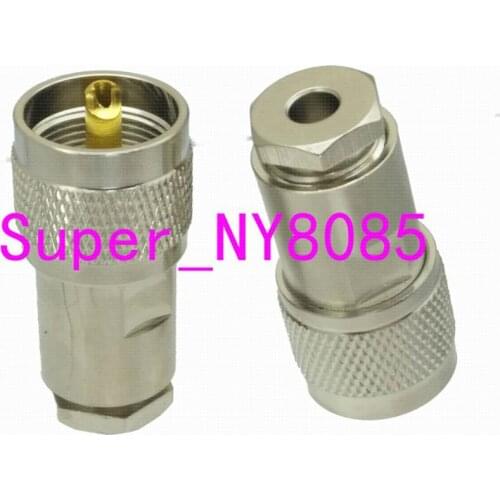 1pcs UHF PL259 Male Plug Clamp RG58 RG142 LMR195 RG400 Cable RF Coaxial Connector Straight