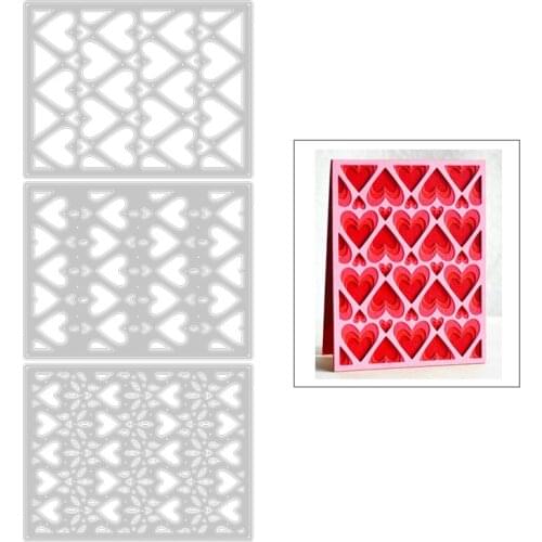 2020 New Valentine Embossing Layering Metal Cutting Dies For DIY Heart Pattern Background Making Layered Card and Scrapbooking