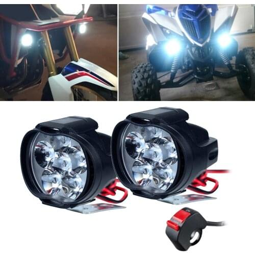 6 LED Motorcycle Biking Scooter Headlight Switch Dirt Bike Head Lamp Black