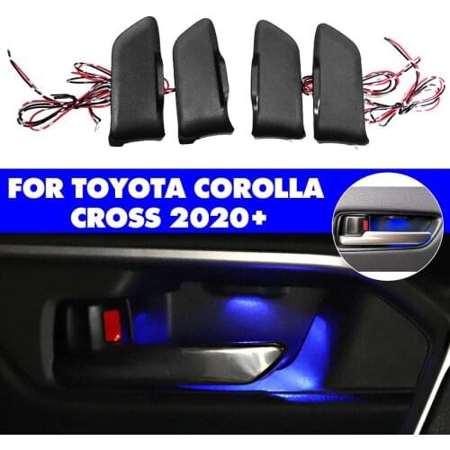 Car LED Door Bowl Armrest Atmosphere Light Interior Lights Decoration Door Bowl Handle Frame Light for Toyota Corolla Cross 2020