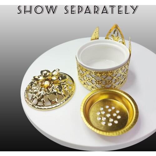 Middle East Ceramics Incense Burner European Style Metal Ornament Golden Incense Cones Holder Incense Stick Holder Home Decor