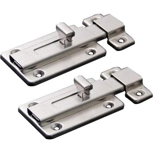 Door Bolts, 2 Pieces Stainless Steel Latch Sliding Door Lock, Surface Mounted Slide Bolt for All Types of Internal Doors