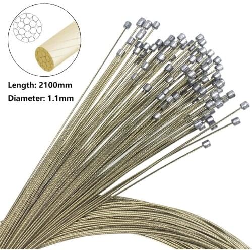 Bicycle Pro Shift Cable Mountain Road Bike Shift Inner Cable Gold Grinding Stainless Steel Derailleur Cable 2100x1.1mm Bike Part
