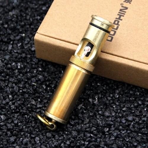 Push-pull Retro Kerosene Lighter Creative Grinding Wheel Mini Lighter Smoking Accessories for Weed Rolling Tray Gadgets for Men