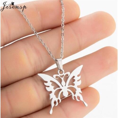 2021 Romantic Butterfly Choker Necklaces Stainless Steel Animal Pendant Necklace for Women Girls Party Christmas Jewelry Gift