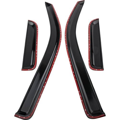 4x Acrylic Window Deflector Sun Visors Sun Shade For Ford F-150 Super Cab 2004-2014 2pcs for front doors and 2pcs for rear doors