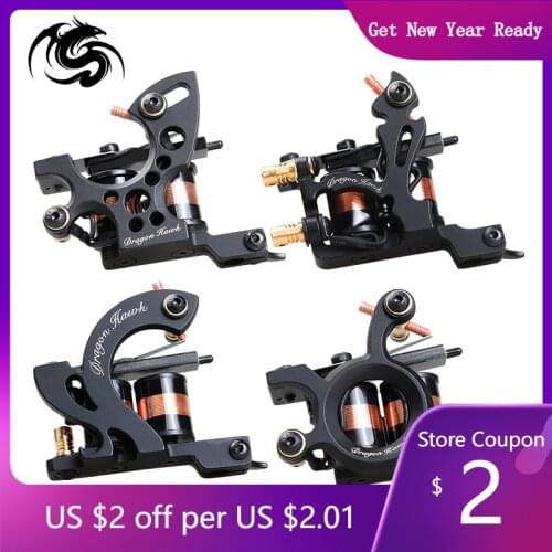 Top Quality Dragonhawk Tattoo Machine Iron Fine Lining Wrap Coils Guns Tattoo Supply