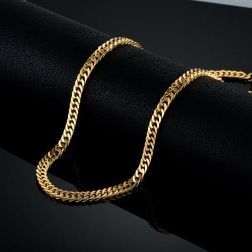 Vintage Long Gold Chain For Men Chain Necklace New Trendy Gold Color Stainless Steel Thick Bohemian Jewelry Colar Male Necklaces