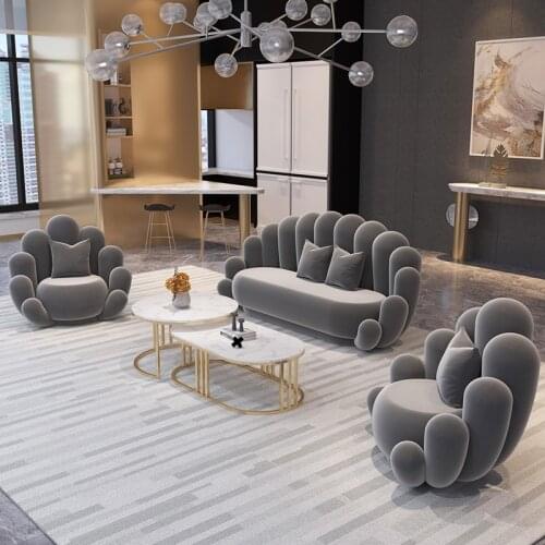 4 Pcs Sofas And Tables Set Customizable Creative Cactus Special-shaped Sofa Coffee Table Combination Sofas Living Room Furniture