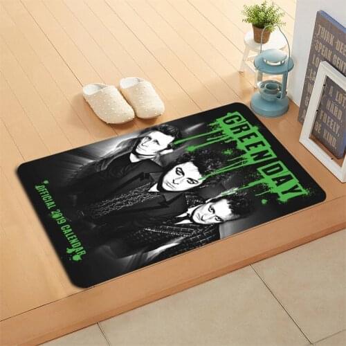 Custom Green Day Doormat Floor/Bath/Kitchen/Beach Mat Flannel Sponge Fabric 3D Printed Shaggy Decoration For Bedroom